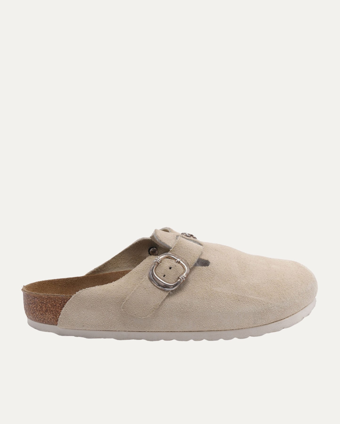 Fleur Embellished Birkenstock Boston Suede Mule