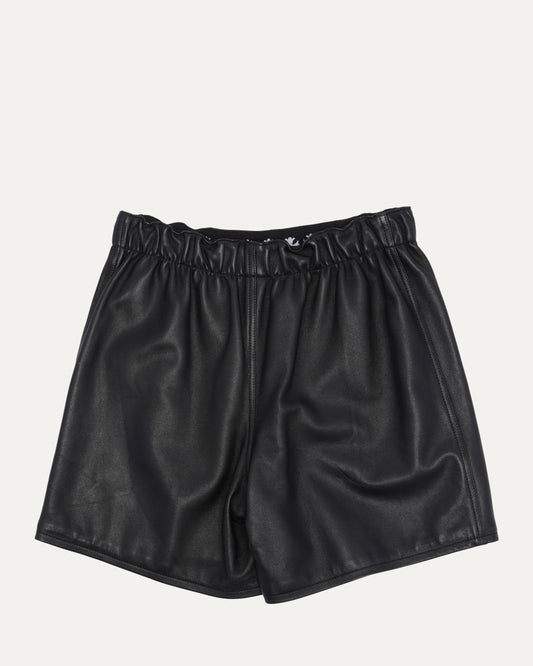 Cross Patch Leather Shorts