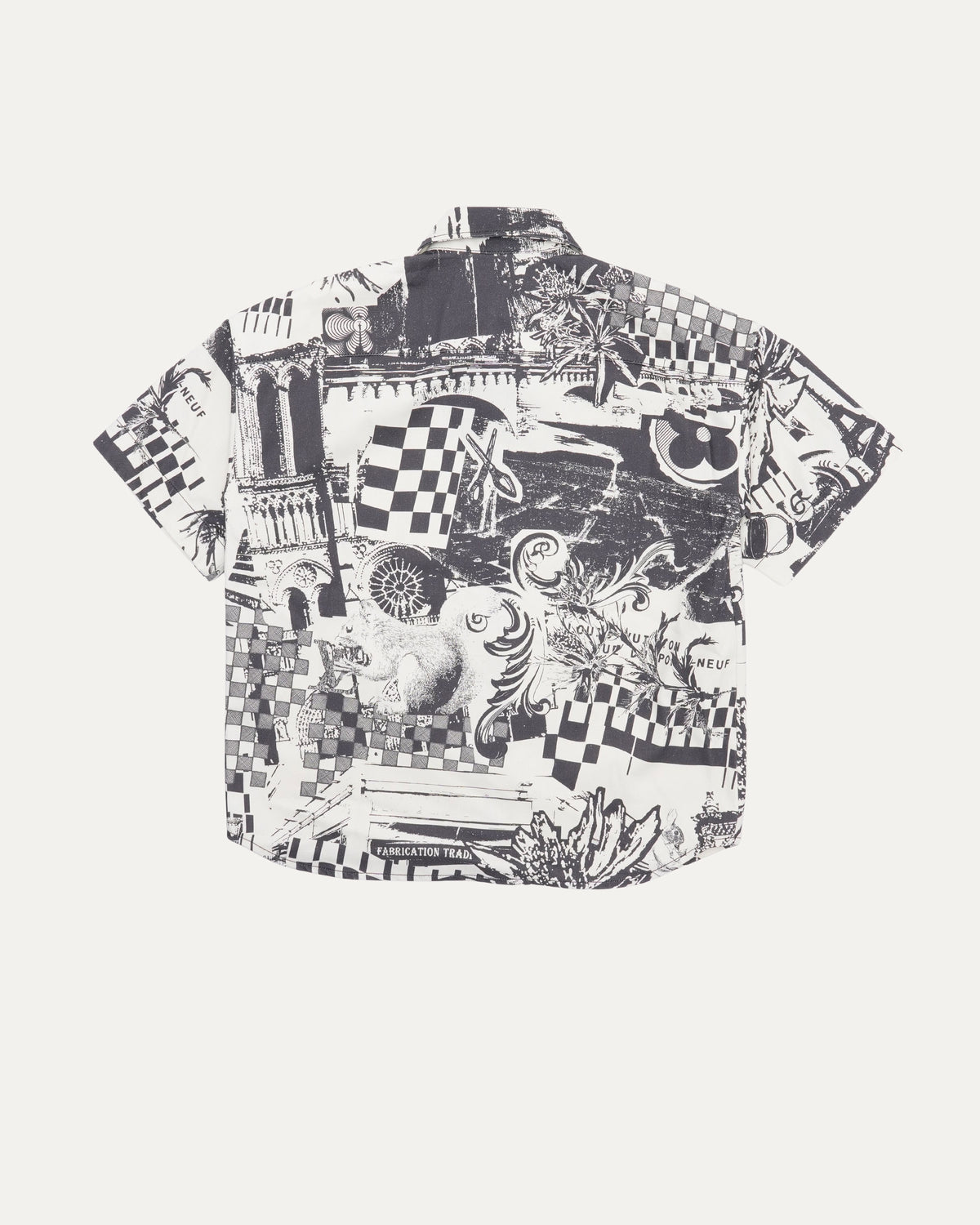 Canvas Parisian Collage Print Short Sleeve Shirt