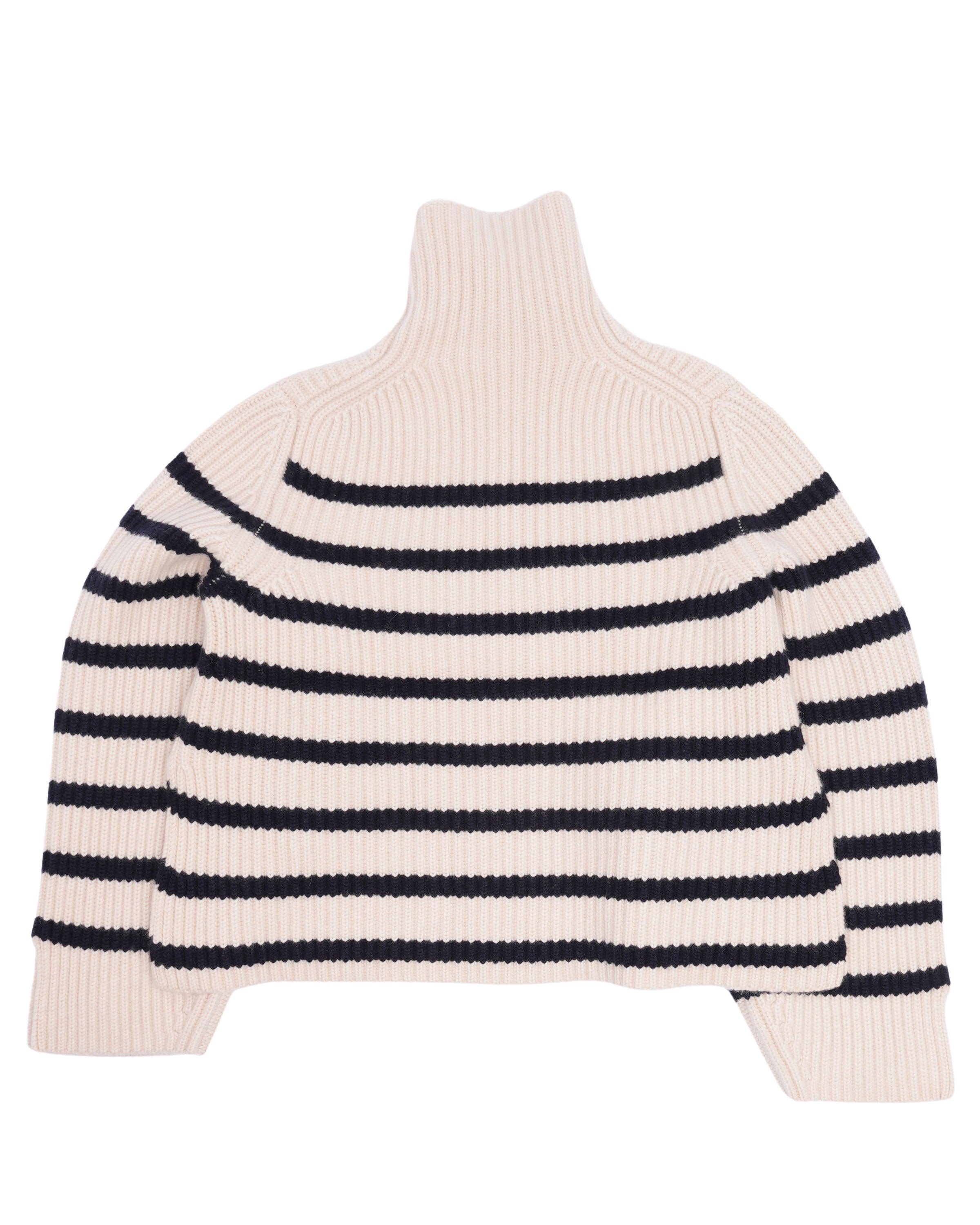 Striped Cashmere Turtleneck Sweater