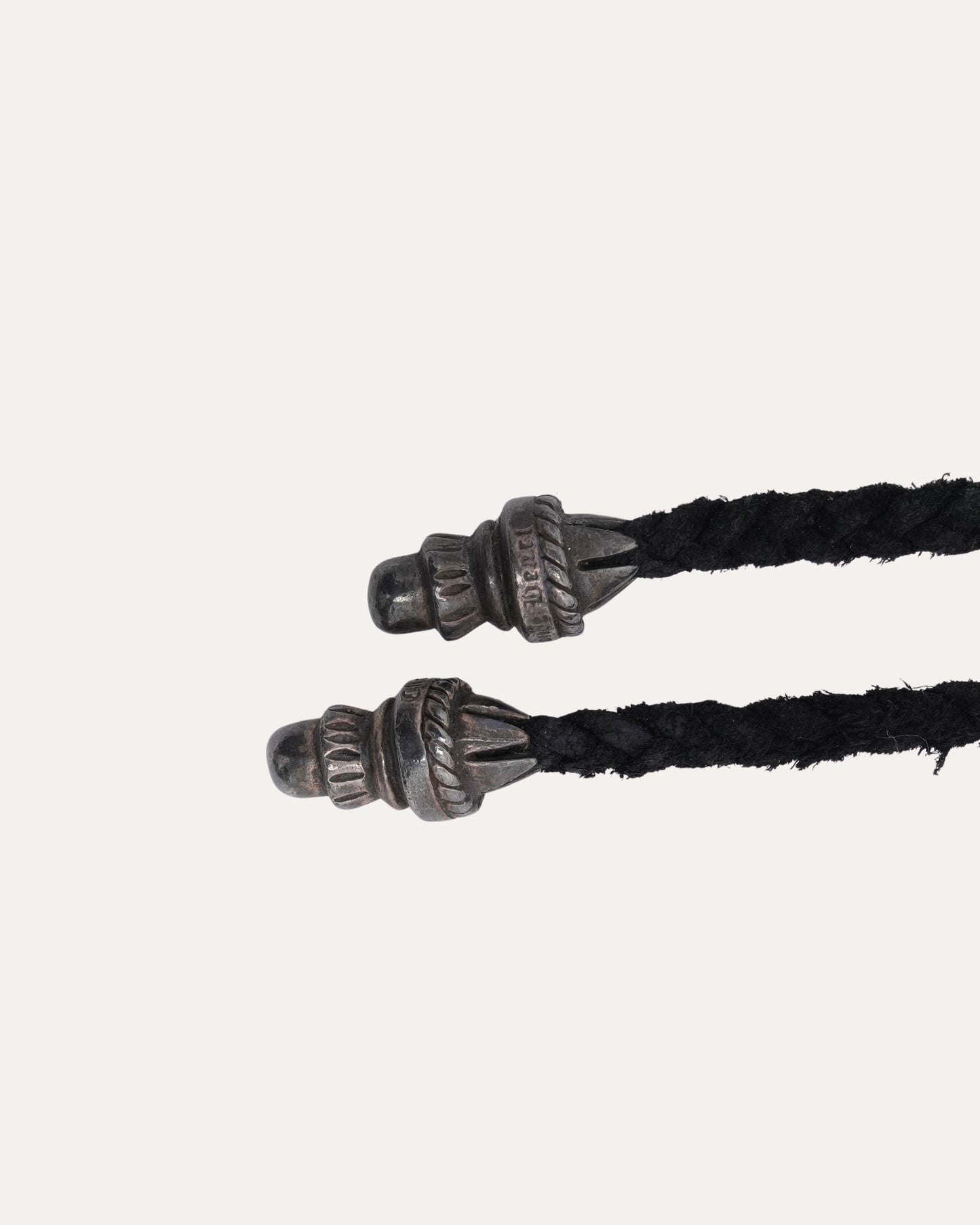 Braided Leather Necklace with Silver Aglets