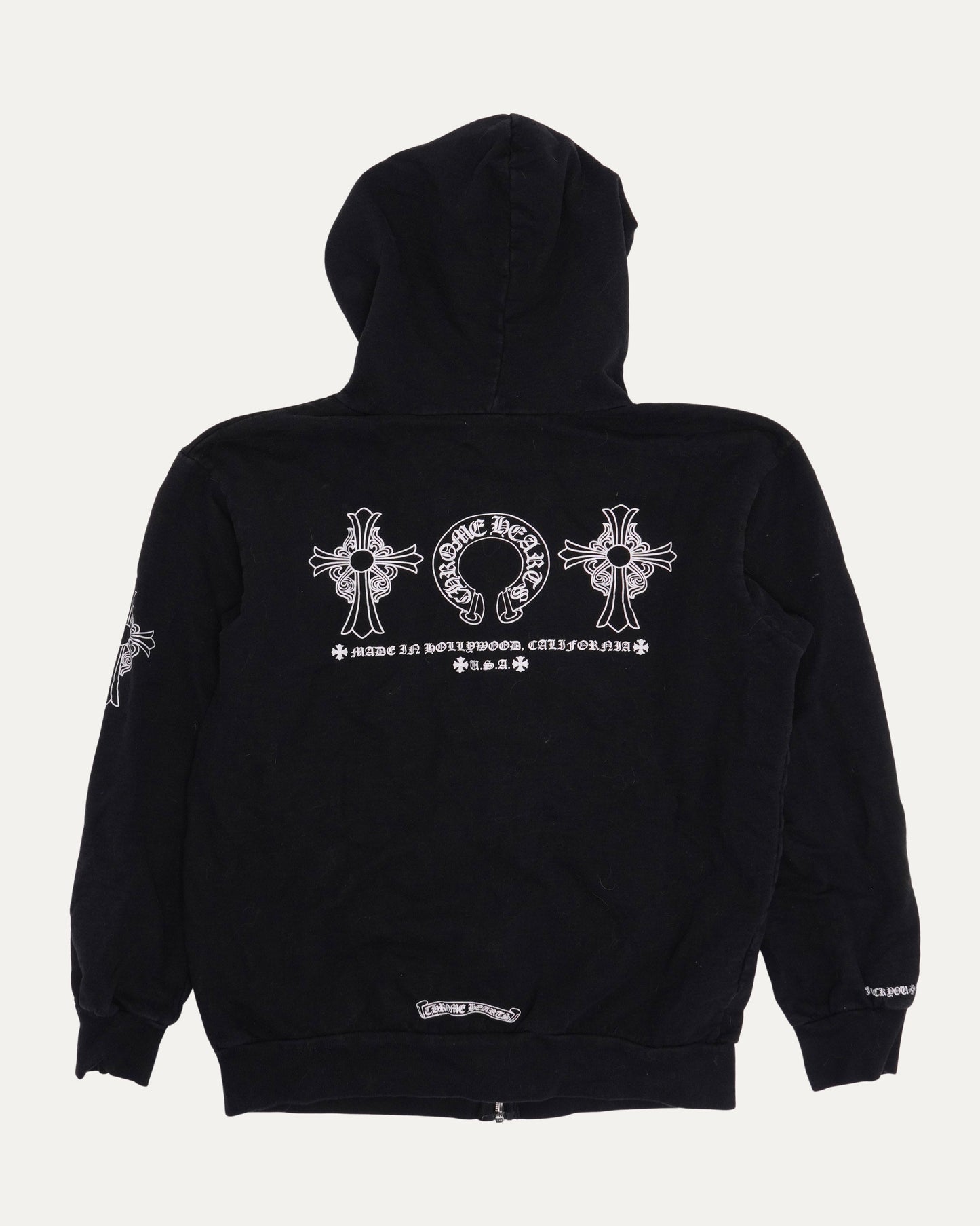 Hairy Cross Horseshoe Logo Zip Up Hoodie