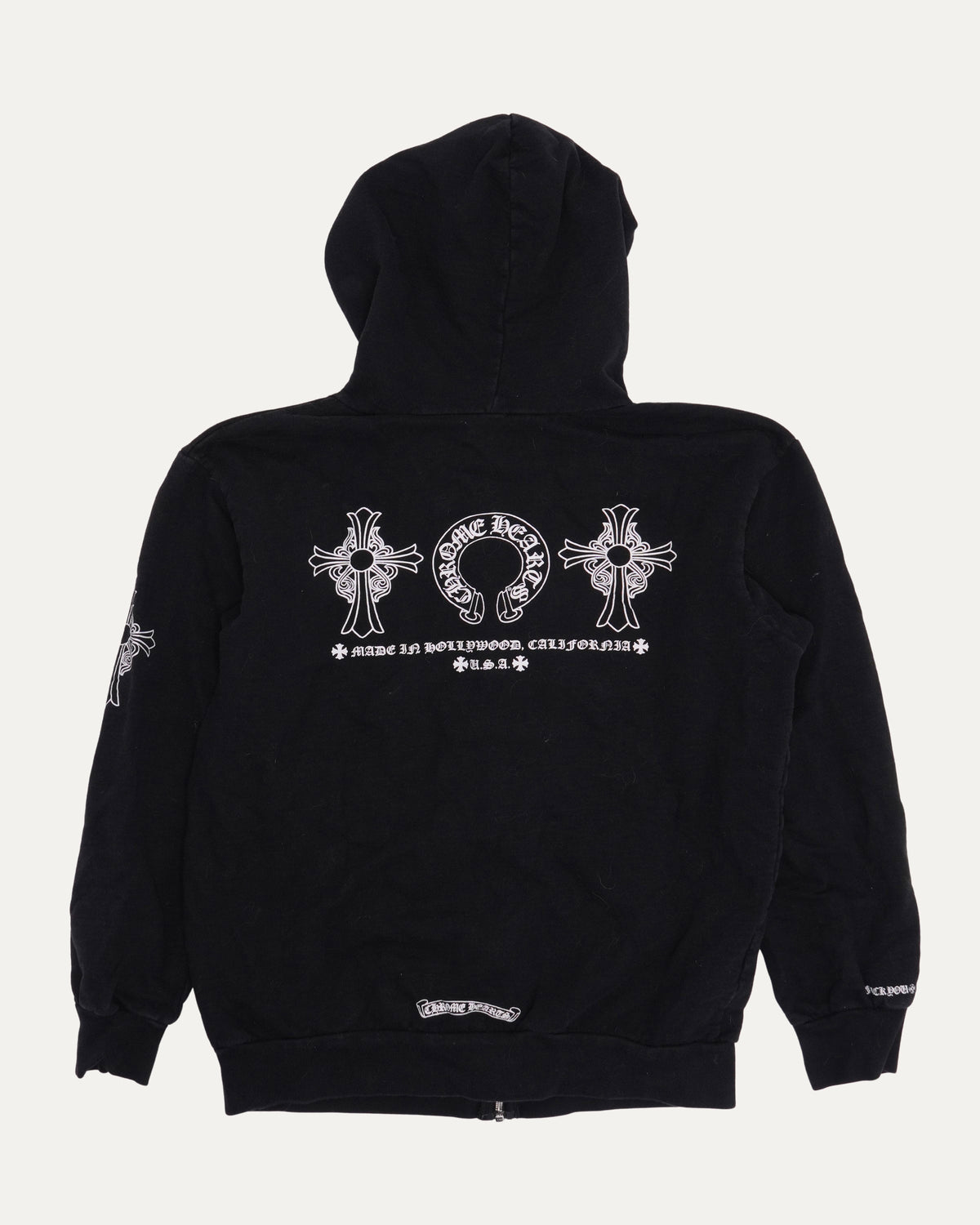 Hairy Cross Horseshoe Logo Zip Up Hoodie