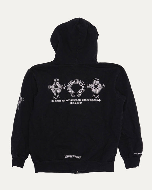 Hairy Cross Horseshoe Logo Zip Up Hoodie