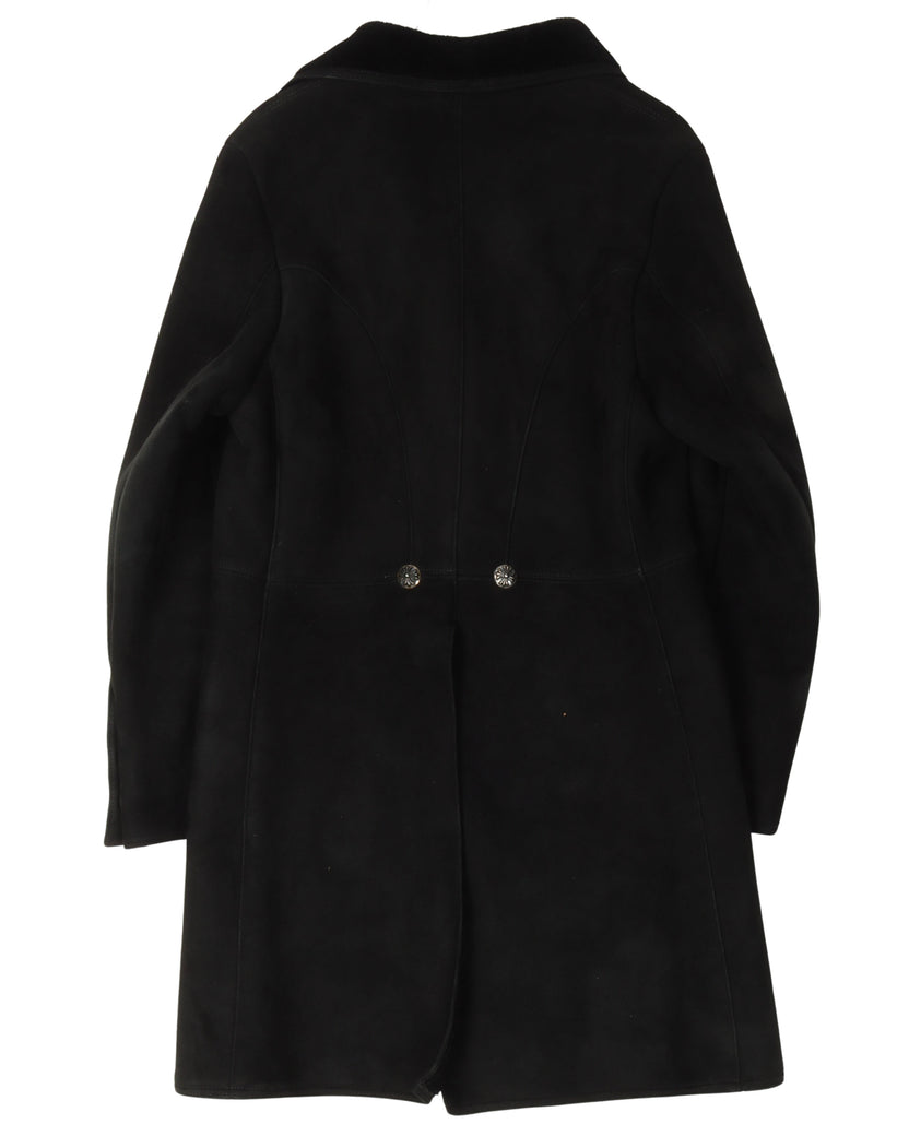Shearling Lined Suede Leather Coat