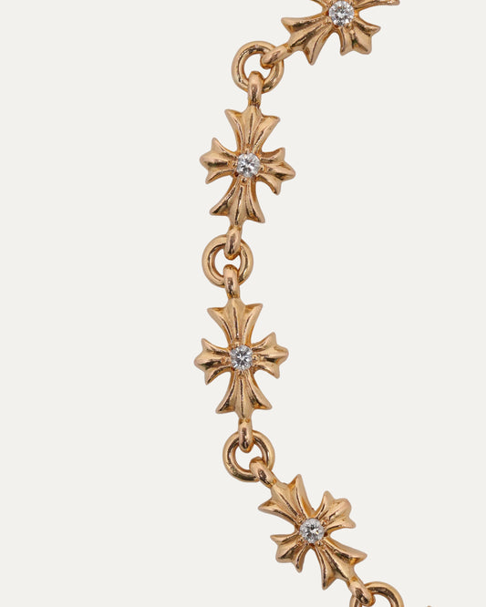 Gold Diamond Tiny E Bracelet