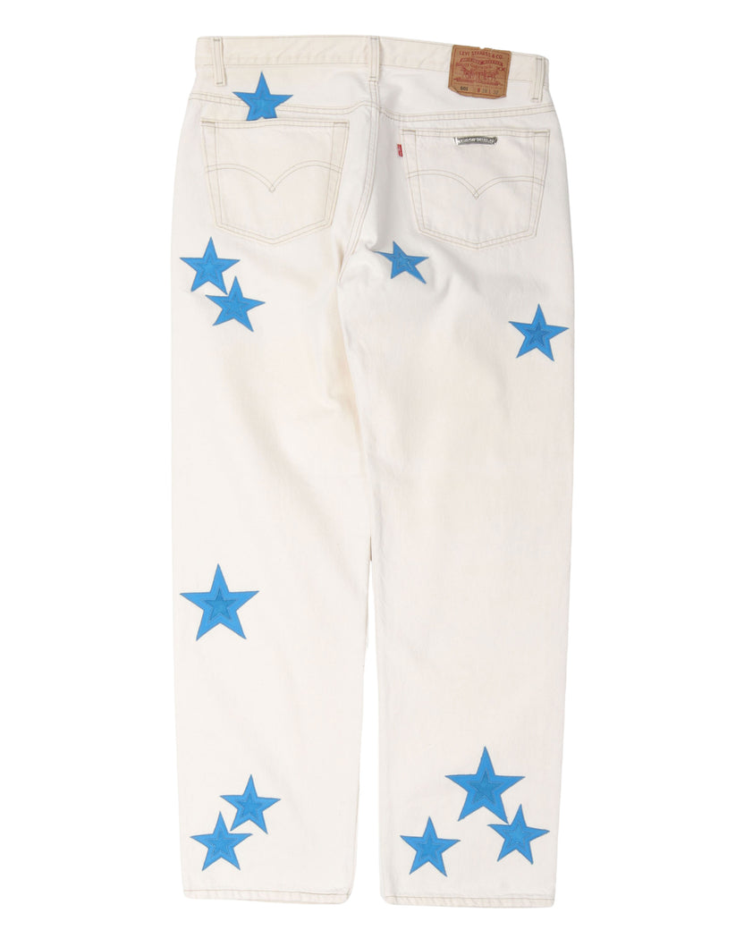 Levi's Suede and Leather Star Patch Jeans