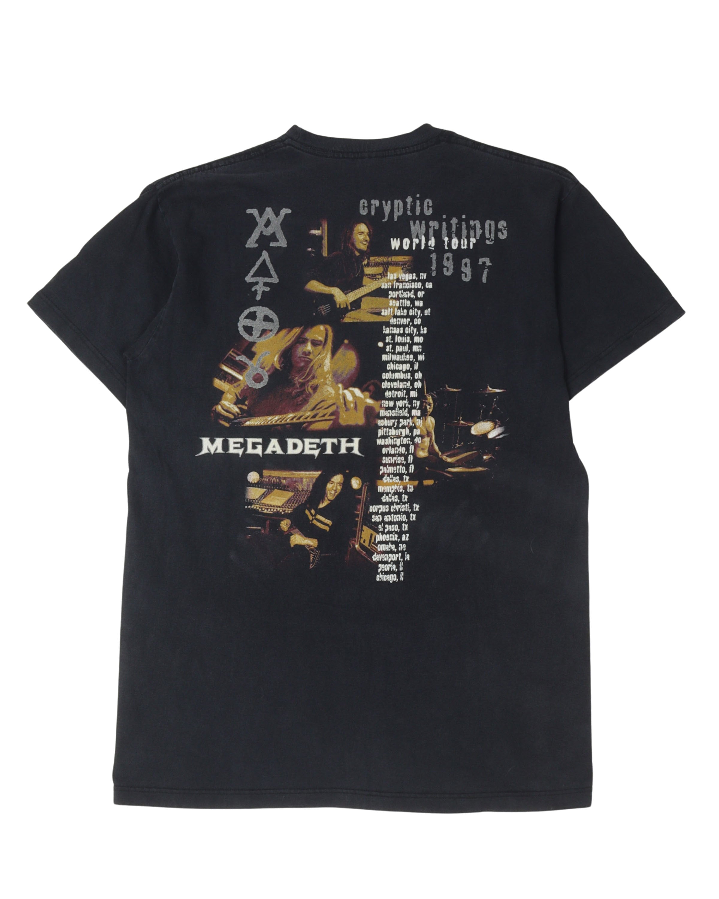 Megadeth "Cryptic Writings" World Tour 1997 T-Shirt