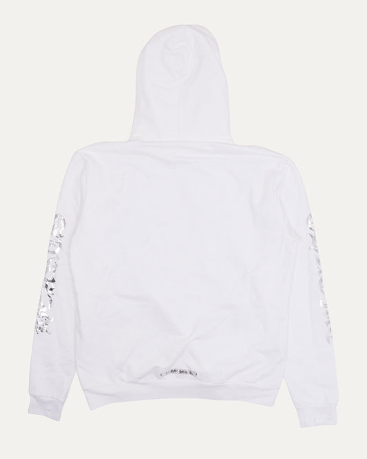 Metallic Print Vertical Logo Hoodie