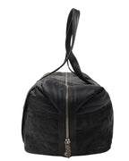 Nylon & Leather Cross Patch Duffel Bag