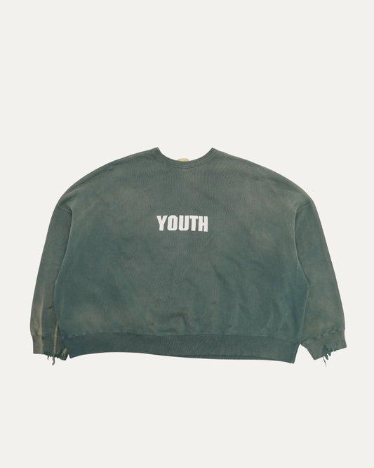 'Youth' Distressed Crewneck Sweatshirt