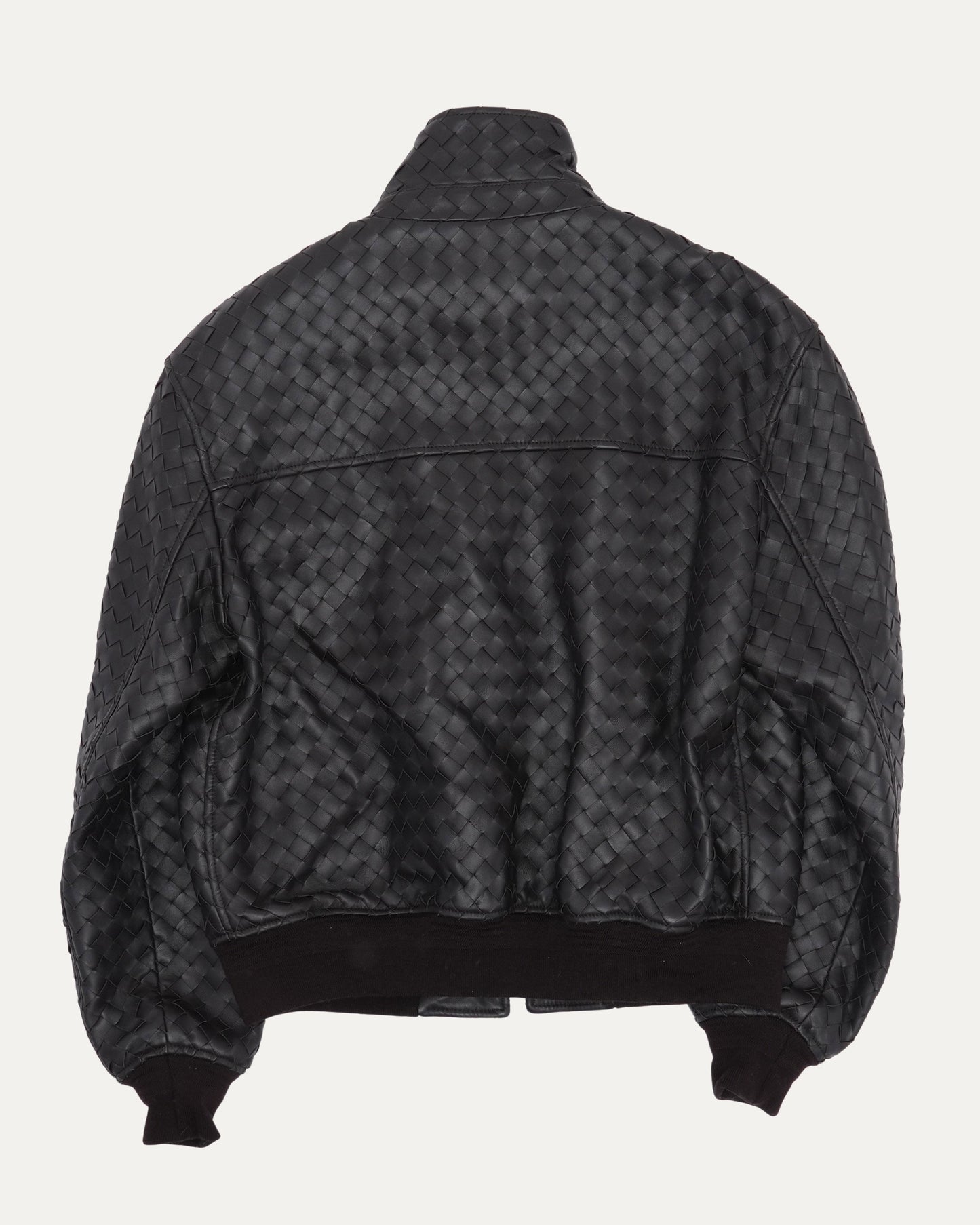 Intrecciato Leather Bomber Jacket
