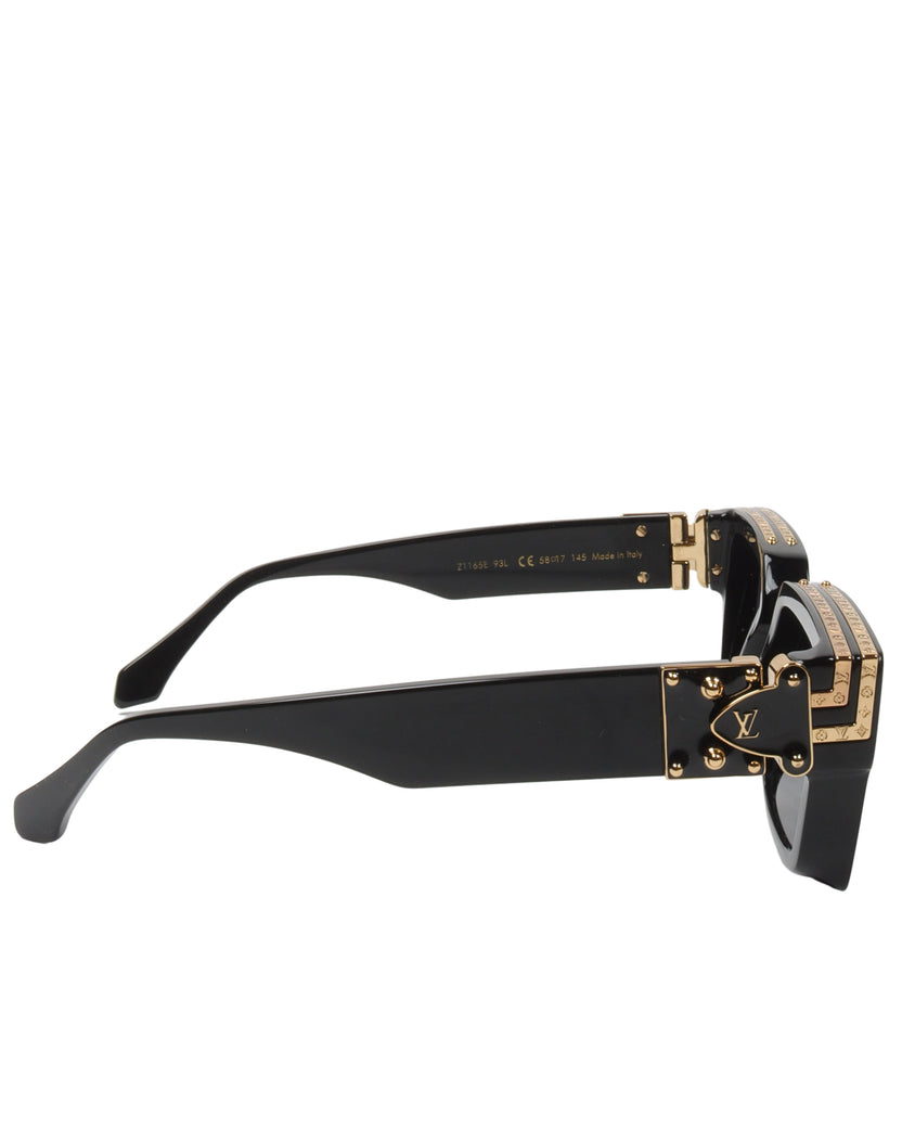 Louis Vuitton Sunglasses 1.1 Millionaire Z1165E Men'Accessories Black Gold  Boxed