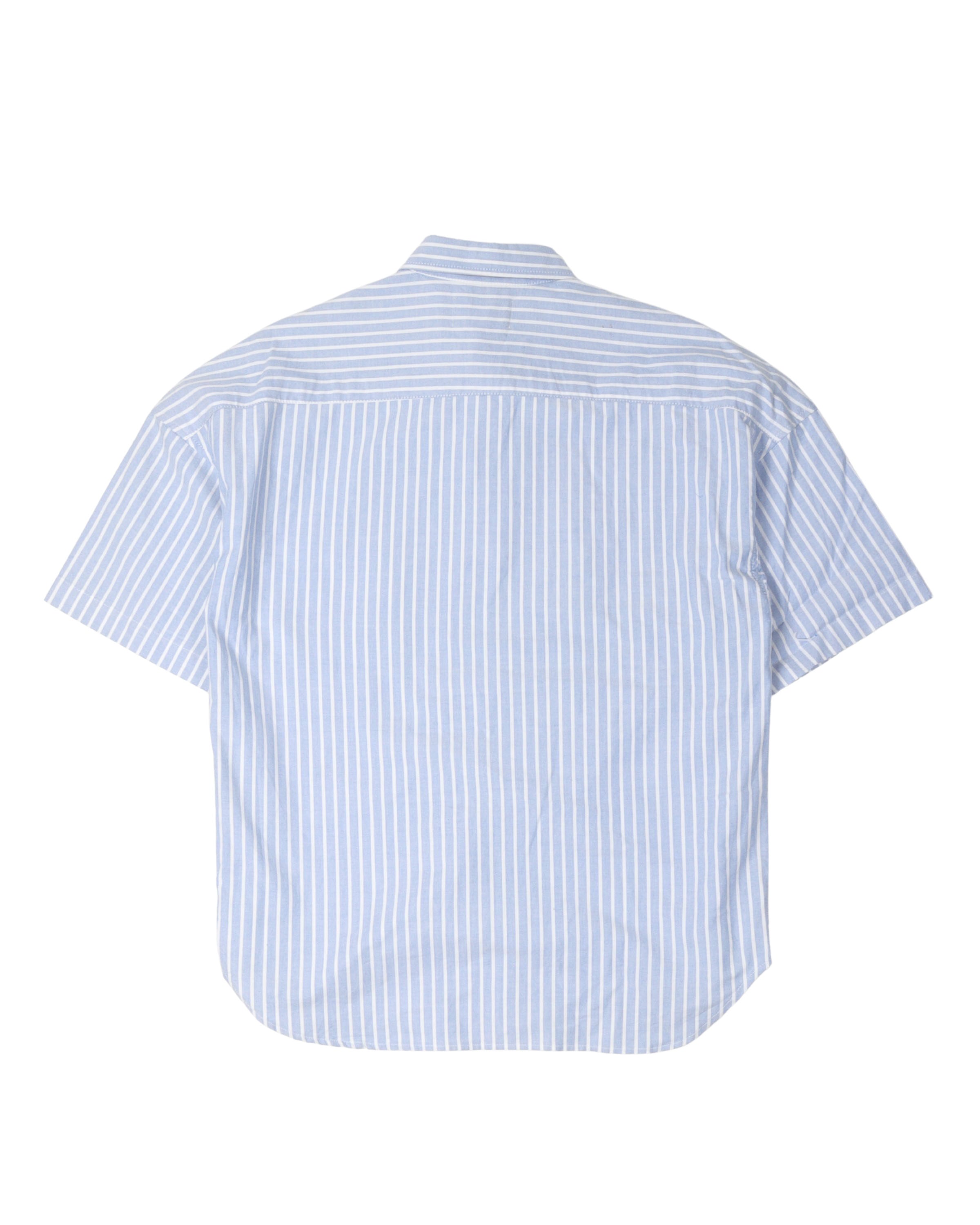 Fourth Collection Zipper Detail Striped Short Sleeve Shirt