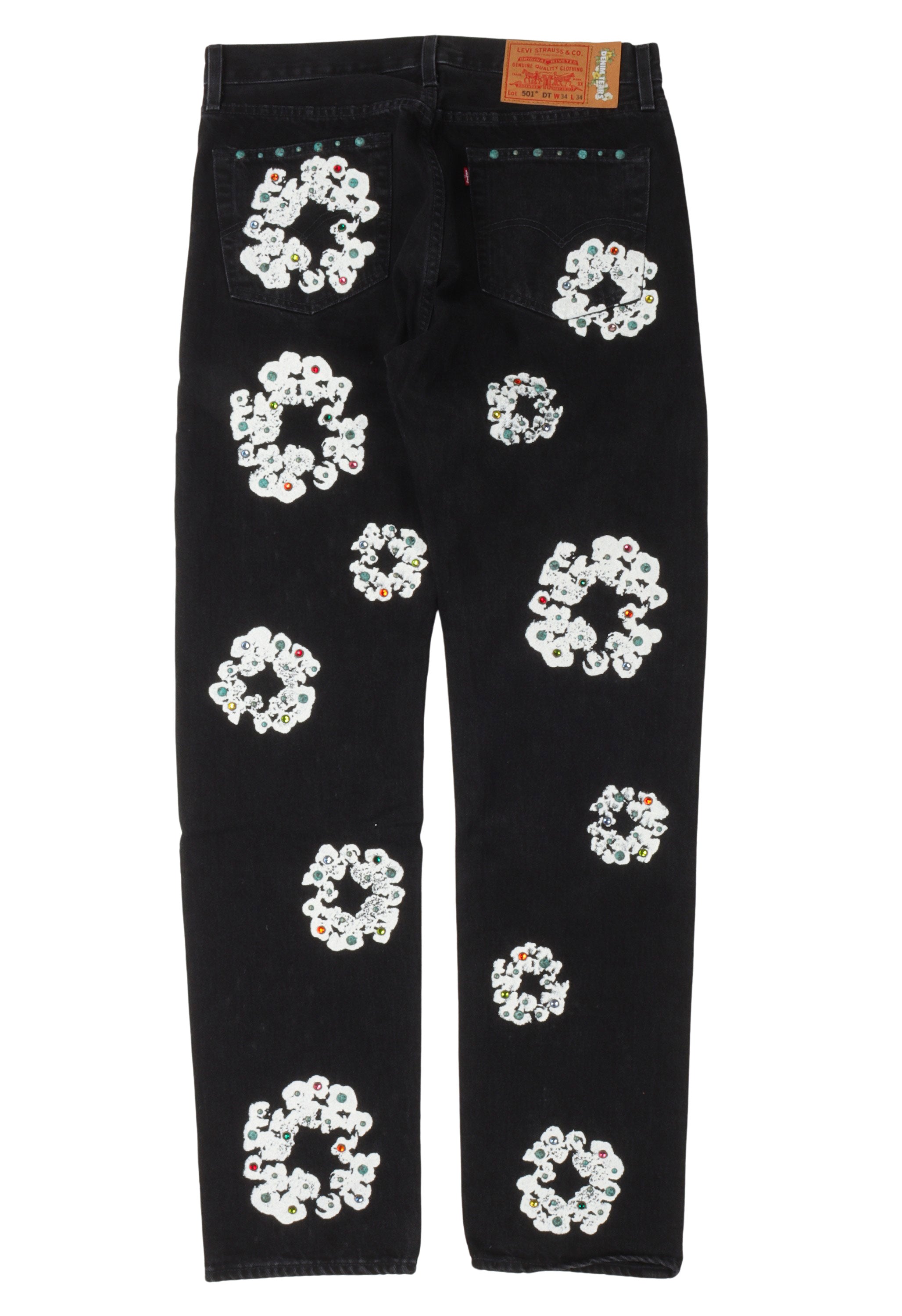 Levi's 501 Cotton Rhinestone Wreath Jeans