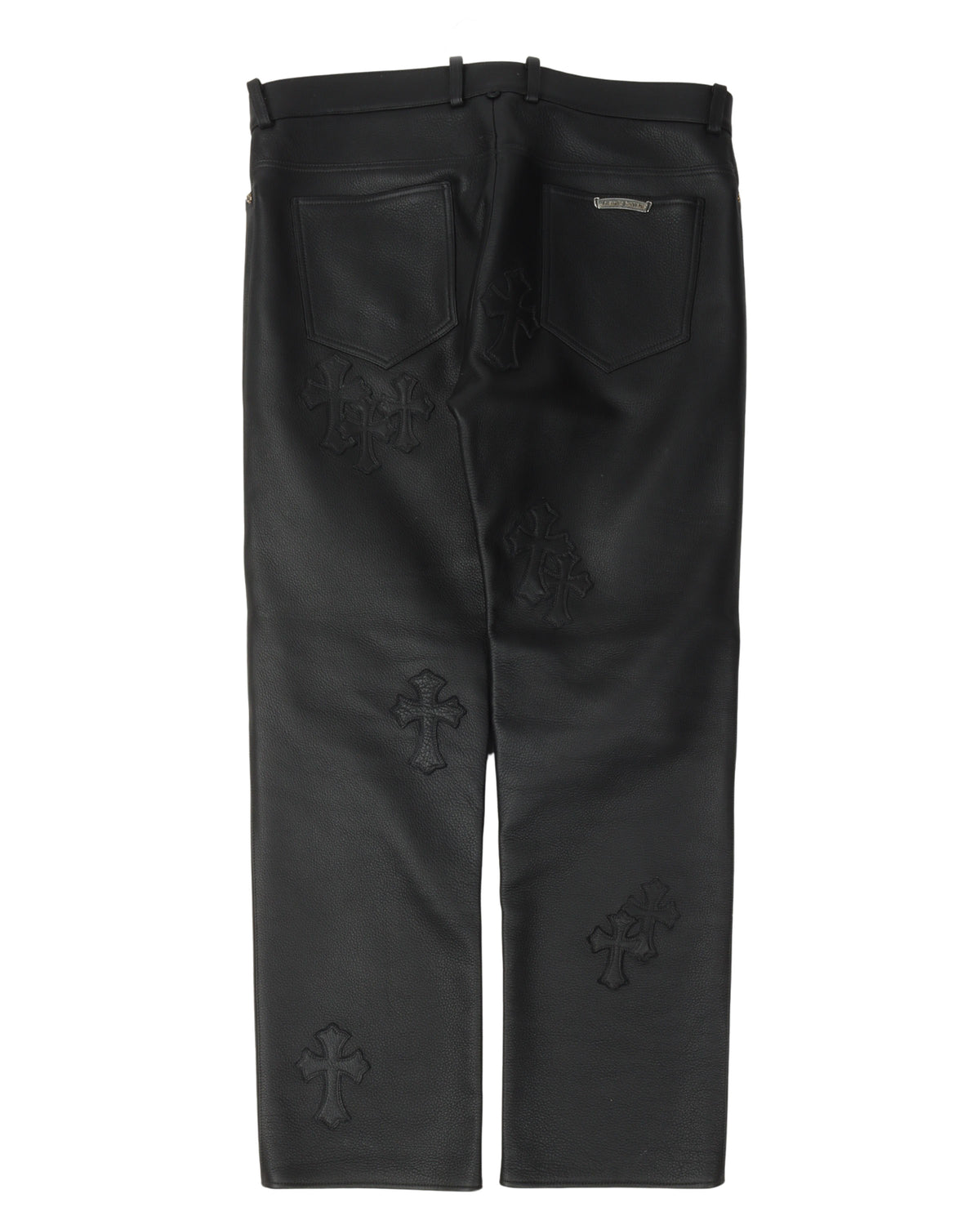 Fleur Knee Leather Cross Patch Pants