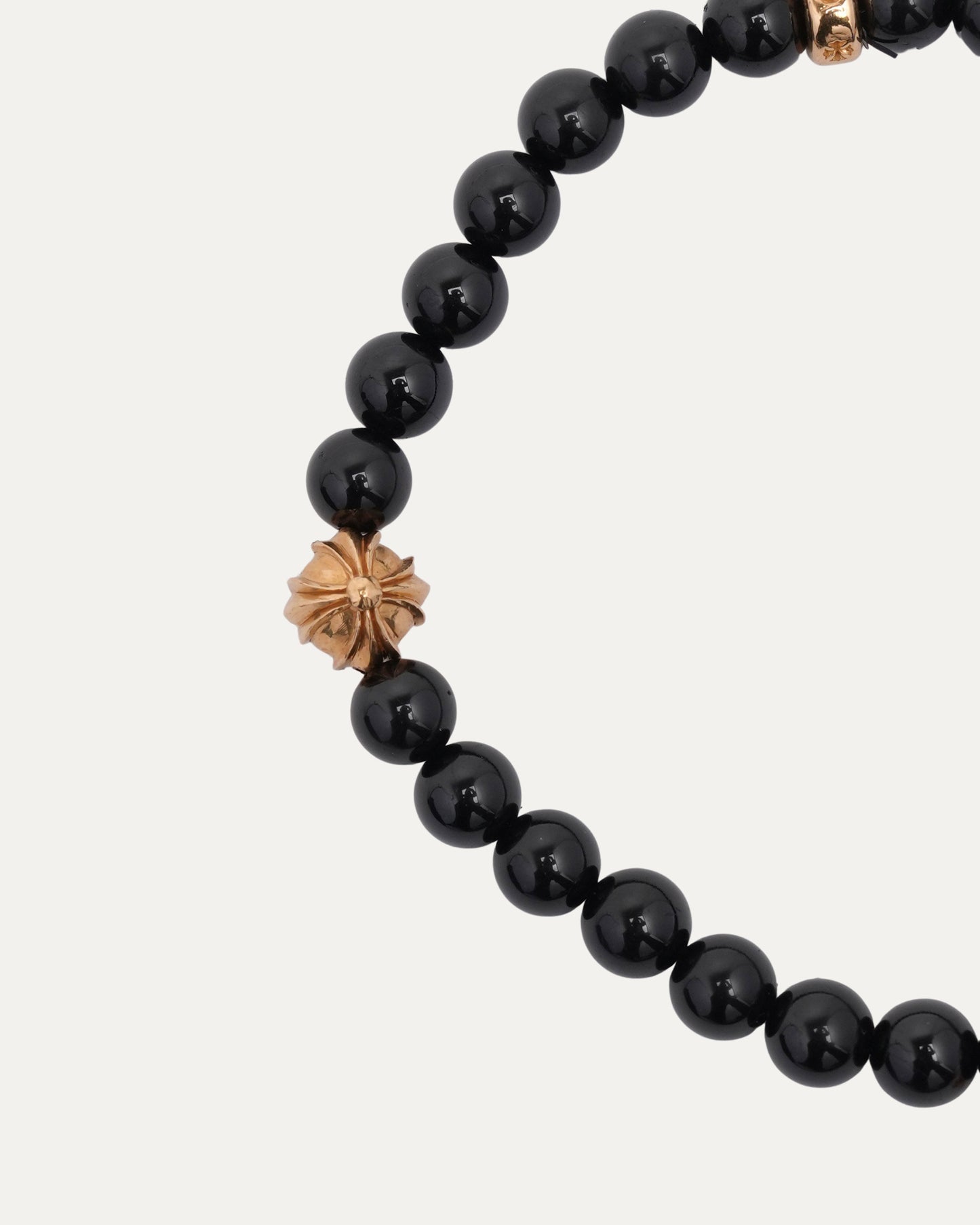 Gold Cross Multi Charm Bead Bracelet