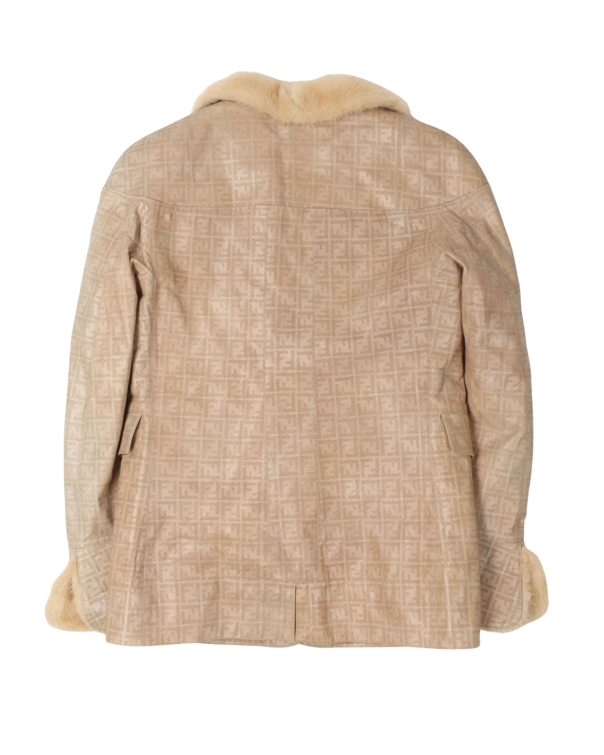 Leather Monogram Mink Fur Lined Jacket
