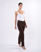 Suede Fringed Pants