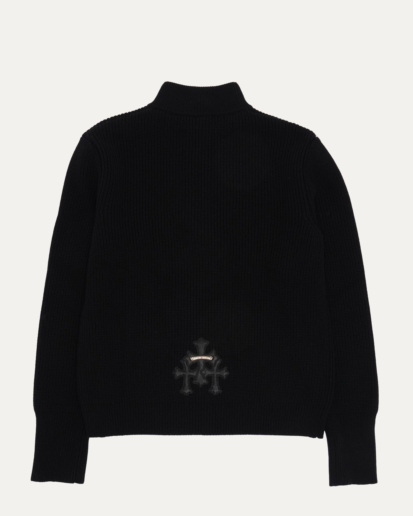 Cross Patch Cashmere Quarter Zip Sweater