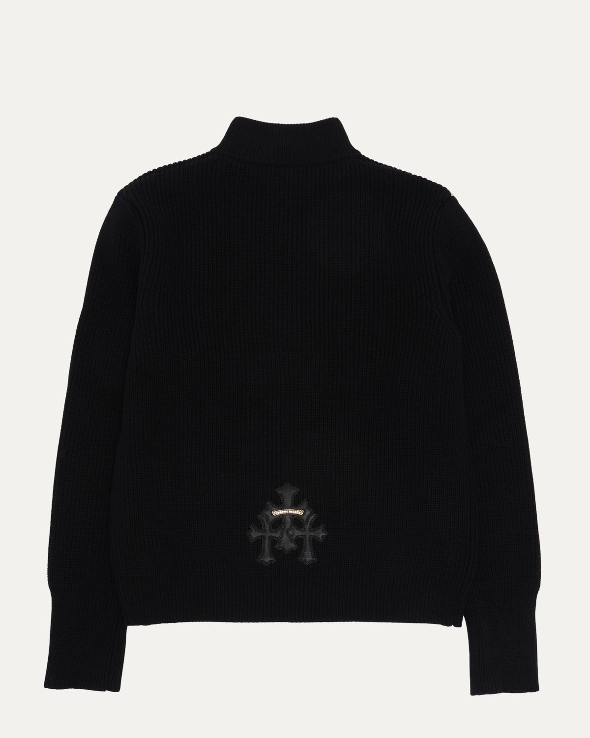 Cross Patch Cashmere Quarter Zip Sweater