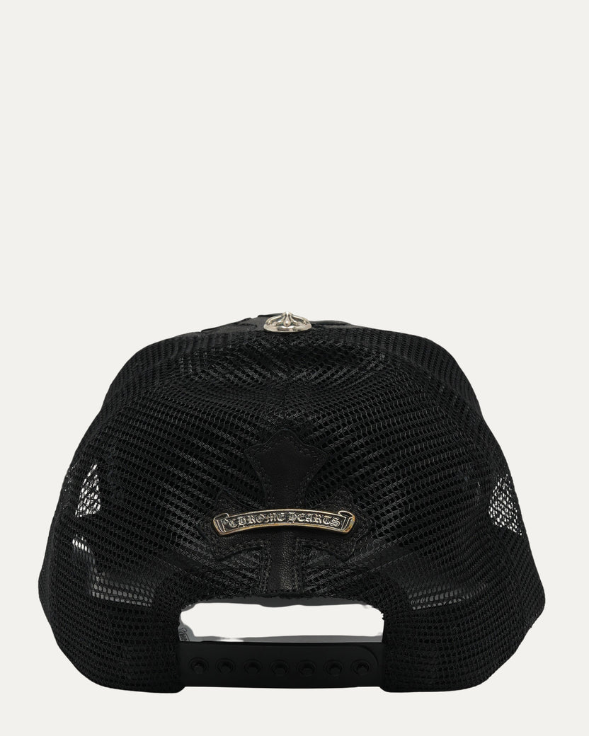 Leather Cross Patch Trucker Hat