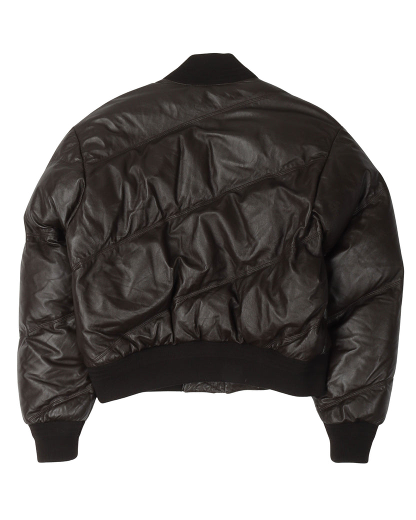 Quilted Leather Puffer Jacket