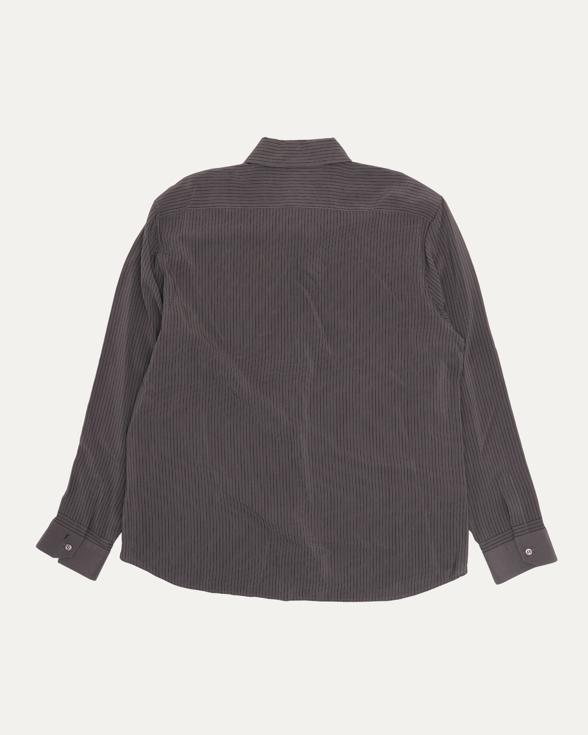 Silk Striped Hidden Placket Shirt
