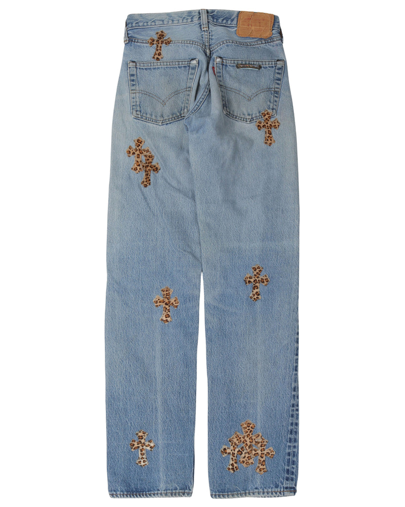 Leopard Cross Patch Jeans