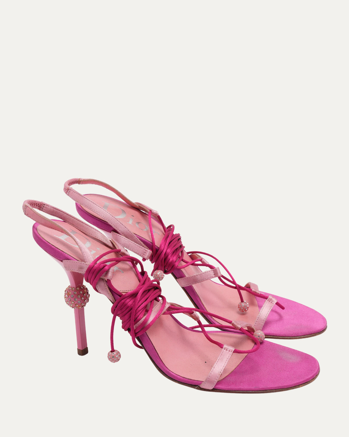 Galliano Era Hot Pink Heel With Rhinestone Detail