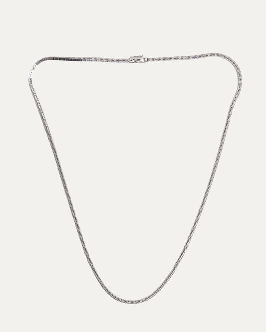 Invisible Setting Natural Diamond Tennis Chain Necklace