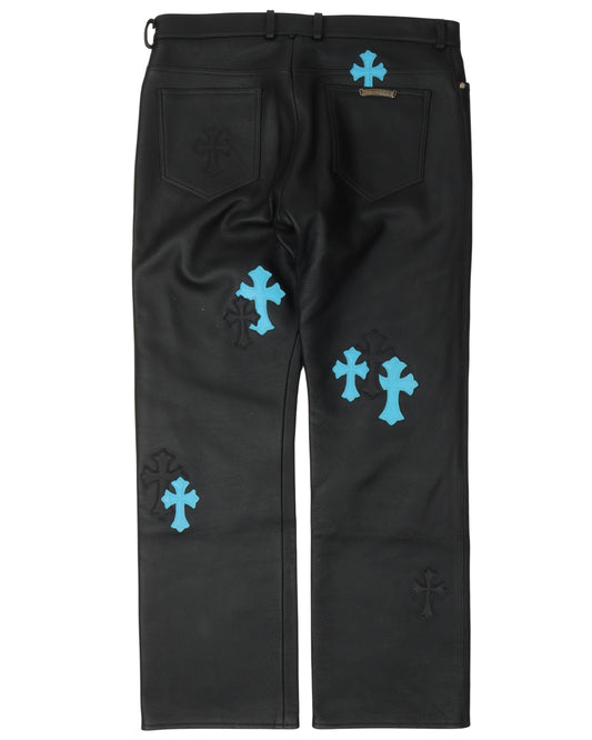 Cross Patch Leather Pants