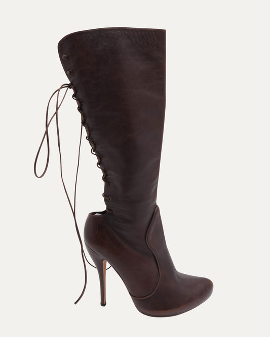 Vintage Corset-Back Boots