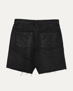 Sphinx Cut Raw Hem Denim Shorts