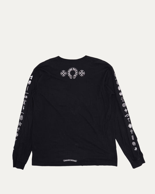 Eyechart Multi Motif Long Sleeve Pocket T-Shirt