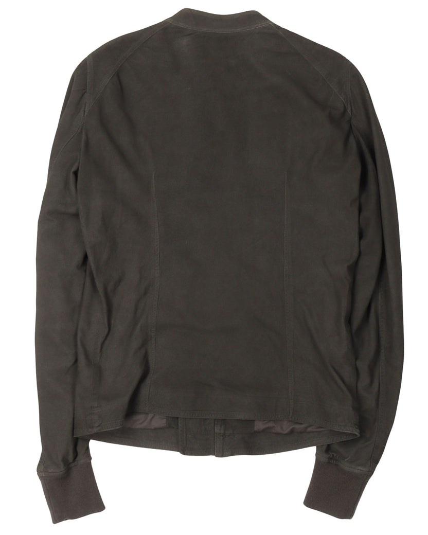 Rick Owens Blistered Suede Intarsia Jacket