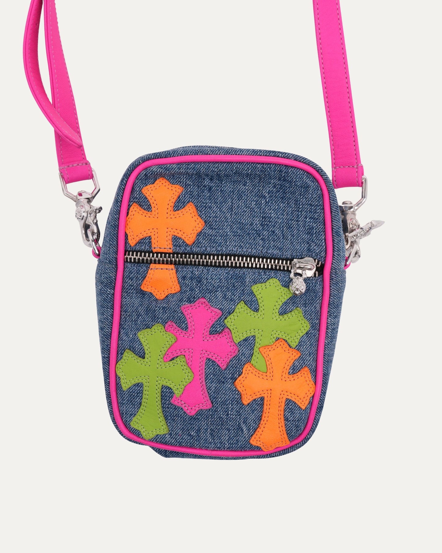Cross Patch Denim Cross Body Taka Bag