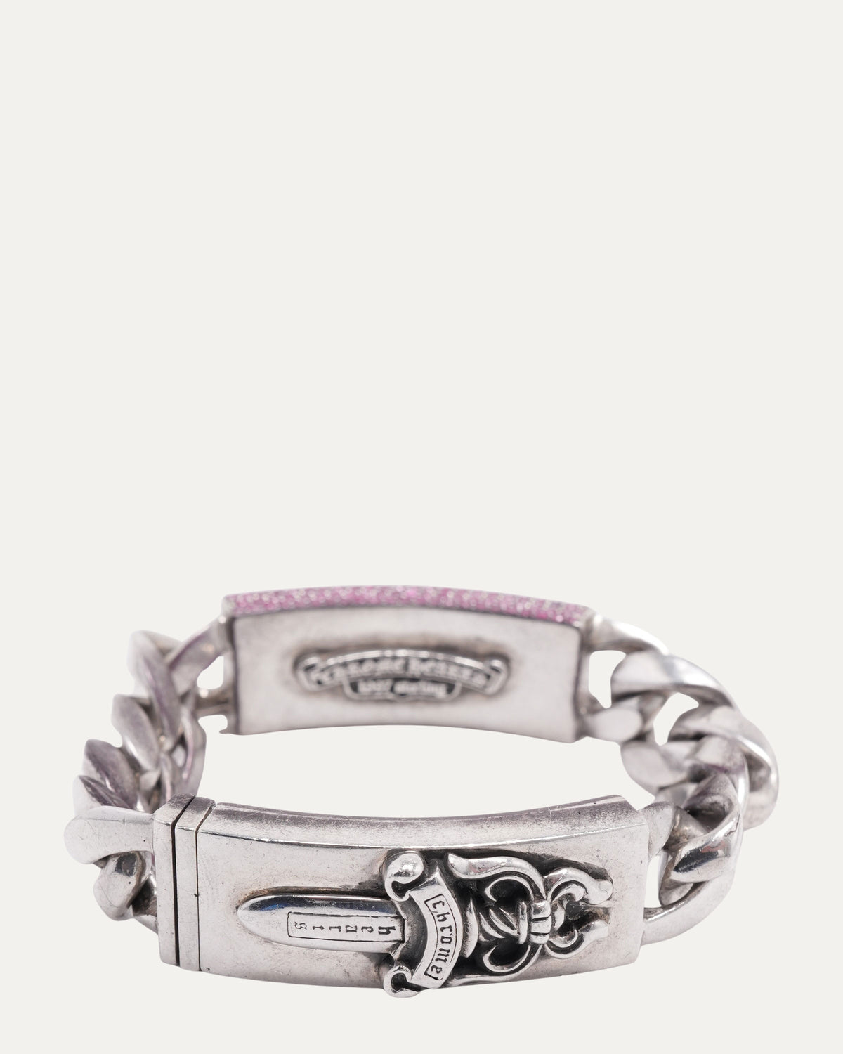 Pink Sapphire Double ID Bracelet