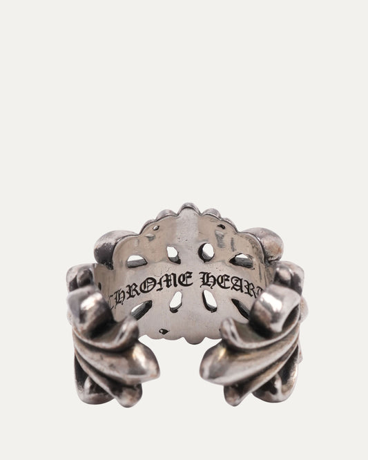 Double Floral Cross Ring