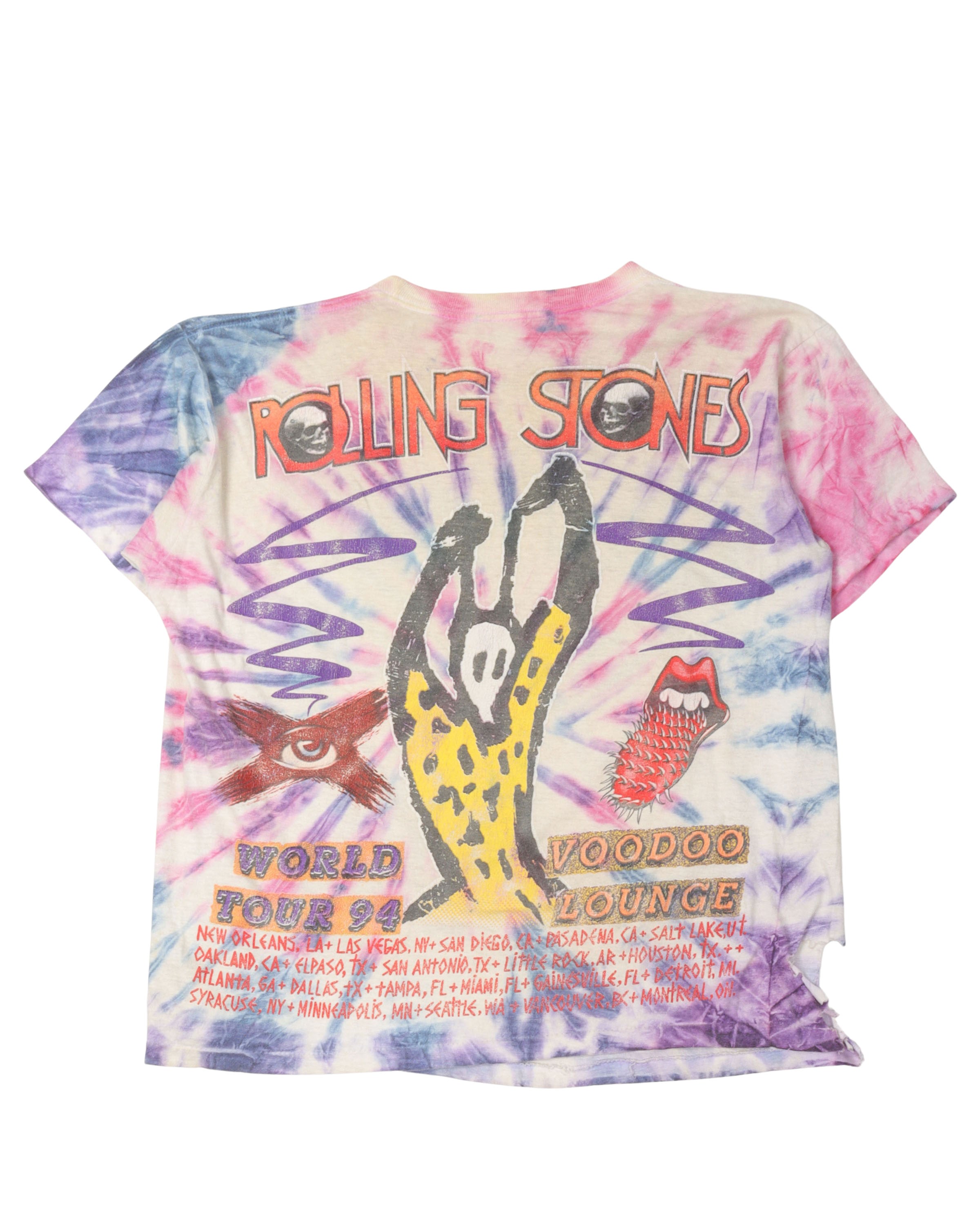 Rolling Stones 1994 Voodoo Lounge Tie Dye T-Shirt