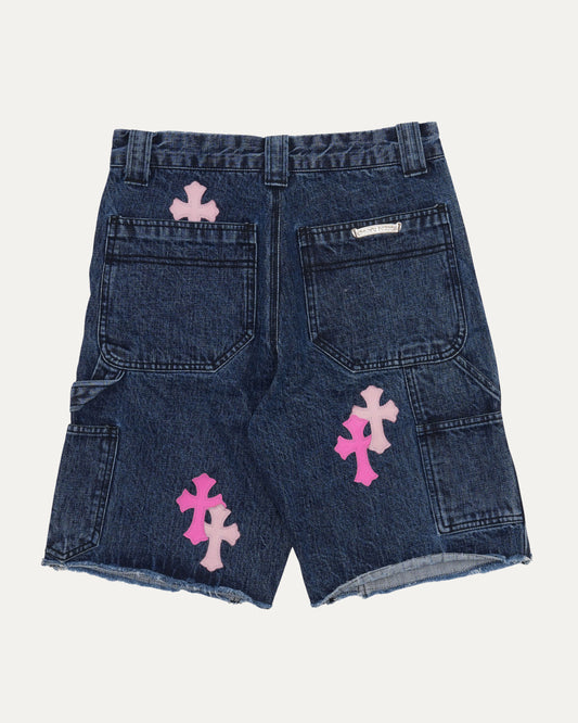 Turbo Diesel Cross Patch Double Knee Jean Shorts