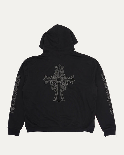 Paris Exclusive Beaded Vertical Logo Thermal Zip Up Hoodie