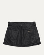Cross Patch Leather Skirt