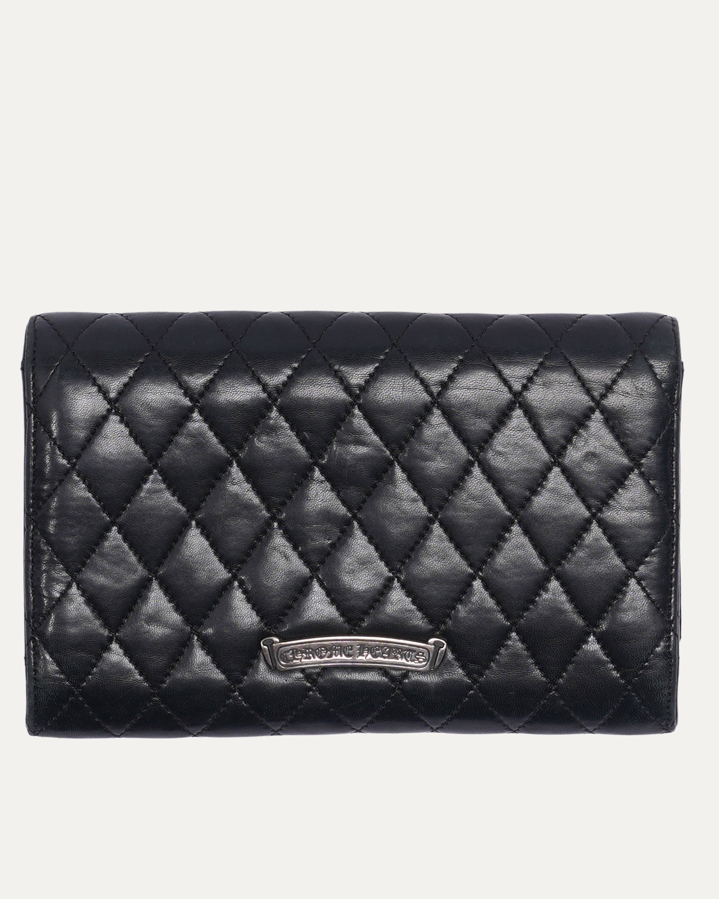 Quilted Leather Heart Snap Wallet