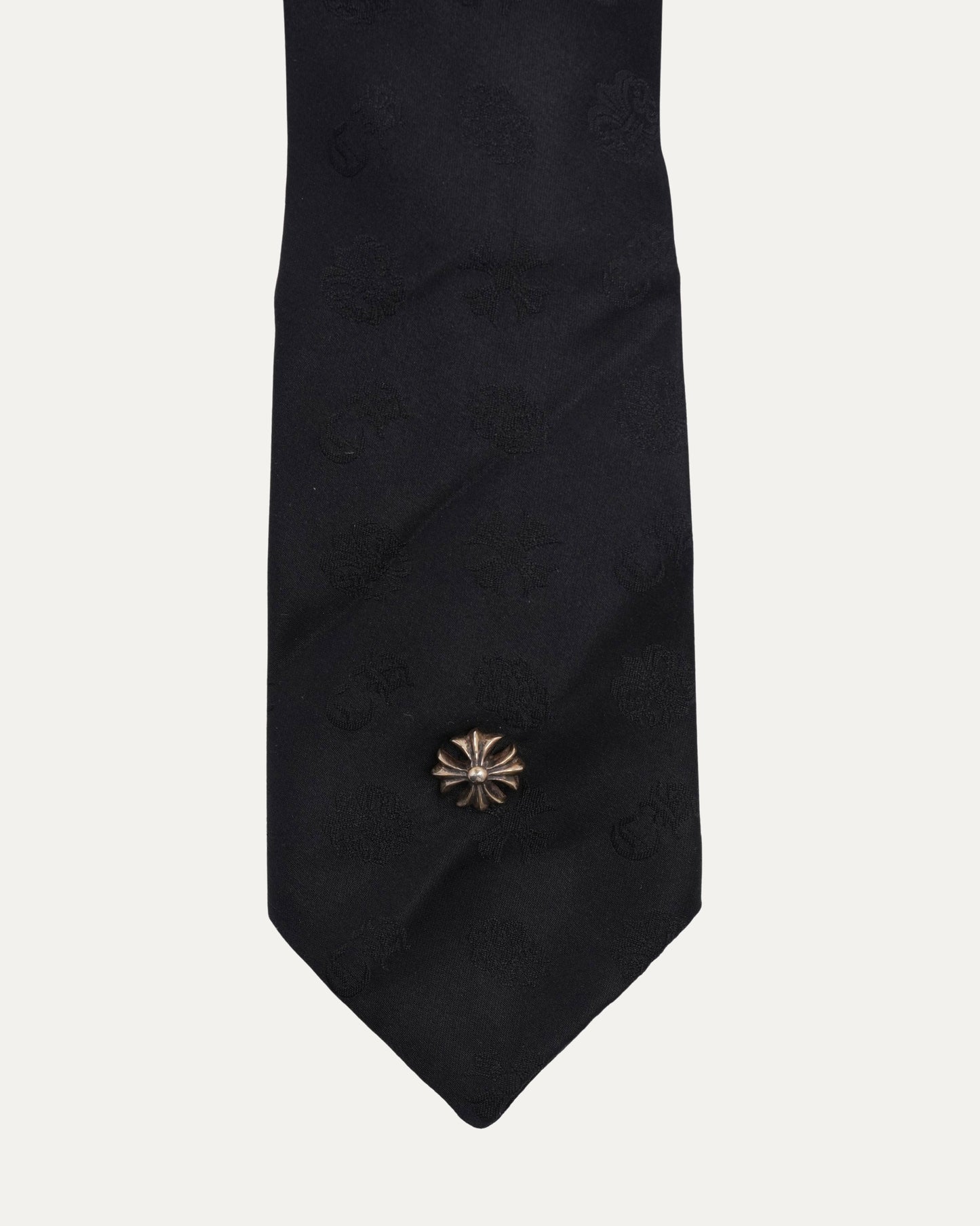 Plus Cross Embellished Silk Tie