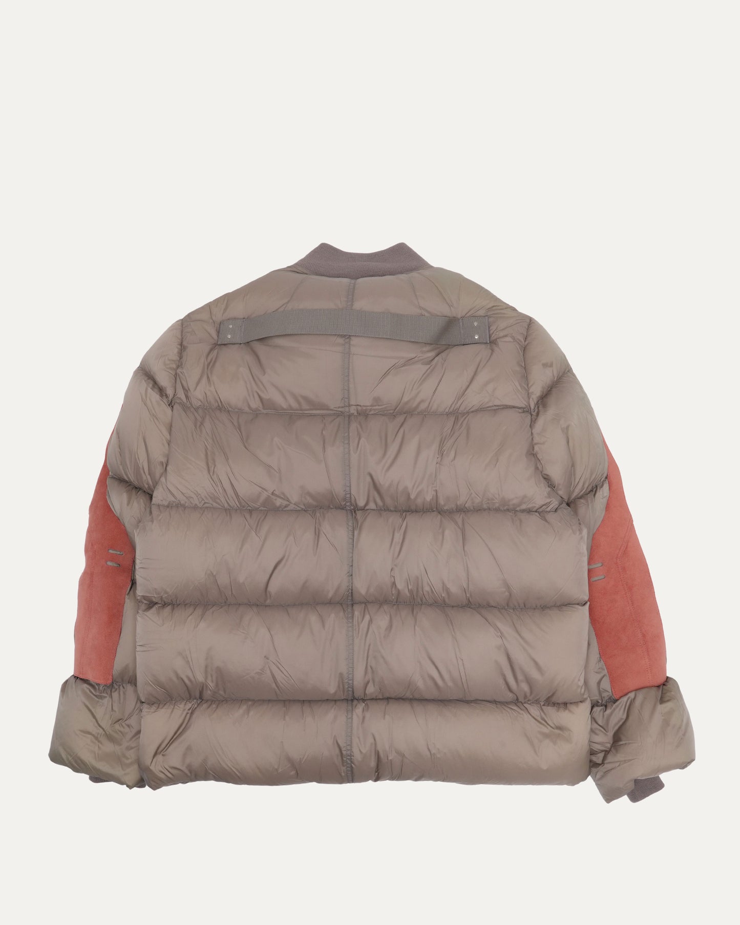 Suede Accented Puffer Bomber Jacket