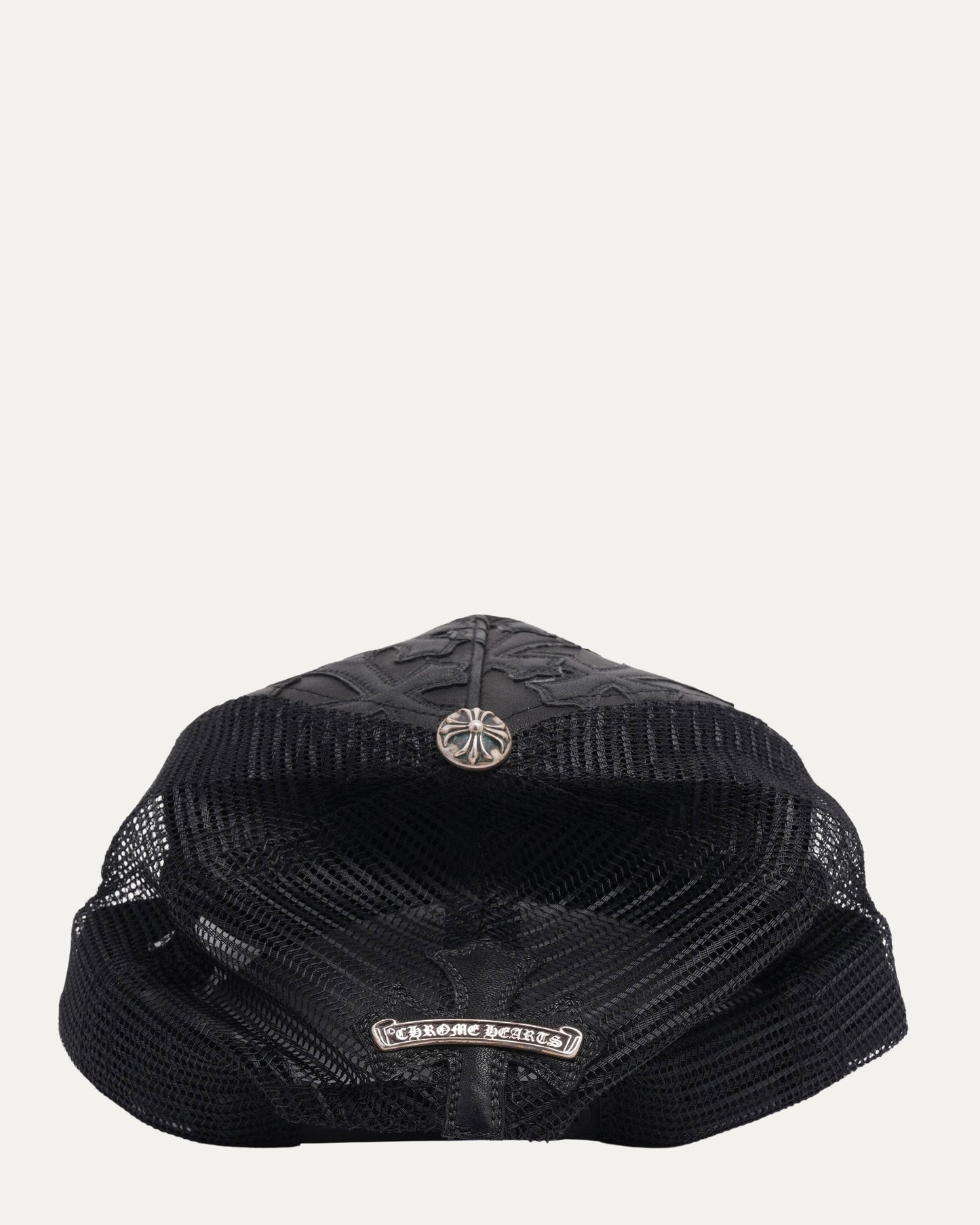 Leather Cross Patch Trucker Hat