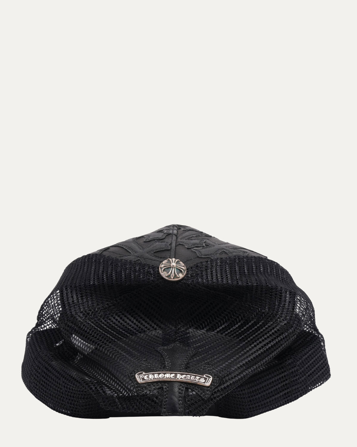 Leather Cross Patch Trucker Hat