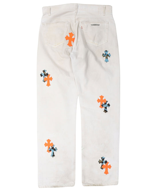 Saint Barts. Exclusive Levi's Cross Patch Jeans