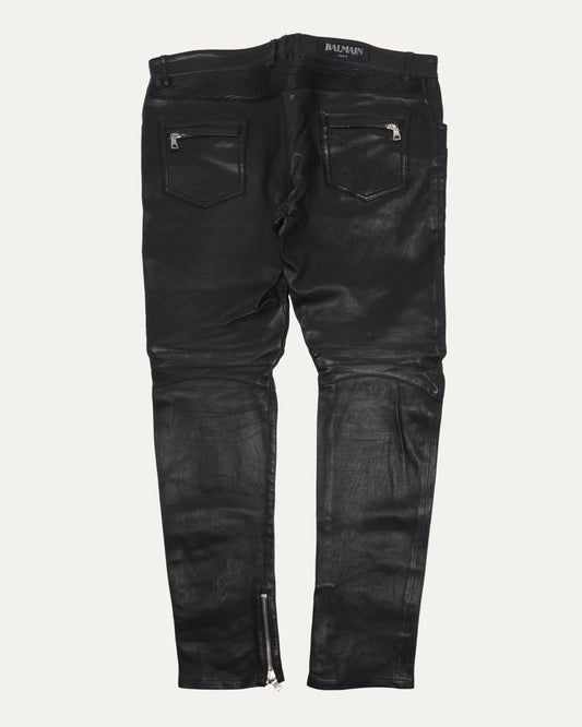 Leather Biker Jeans